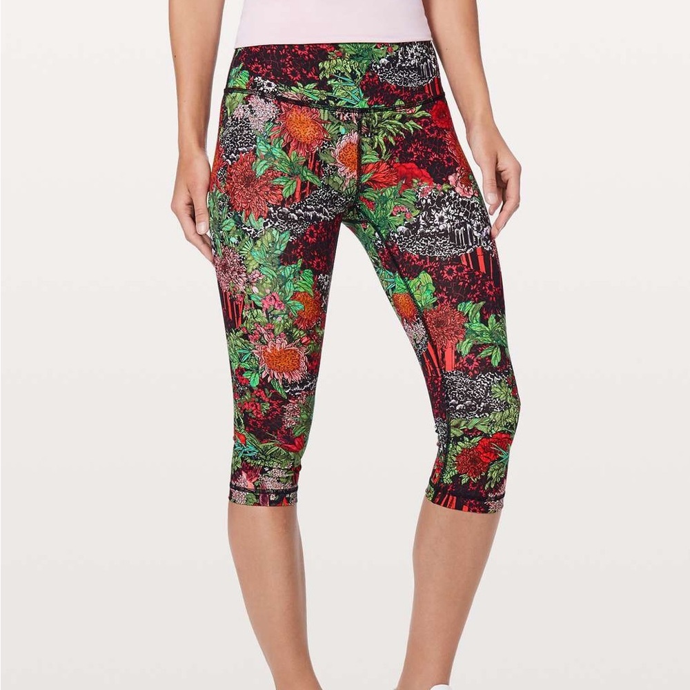 Lululemon Women’s Wunder Under Hi-Rise 1/2 Tight 17" Zen Garden Multi Size 10